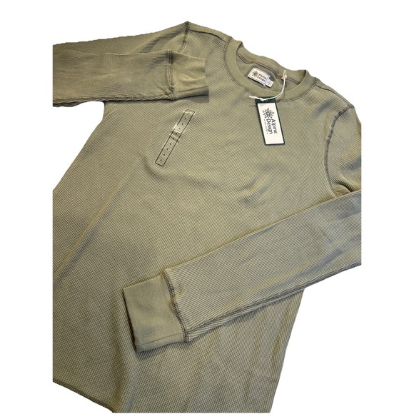 Alpine Design Tops - ALPINE DESIGN Waffle Knit Shirt Women's Size LARGE Olive Haze Hipster Utility‎
